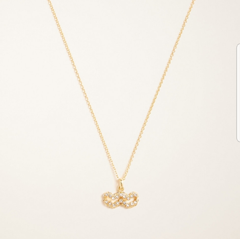 Ann Taylor Aquarius Zodiac Necklace with Crystal Accents